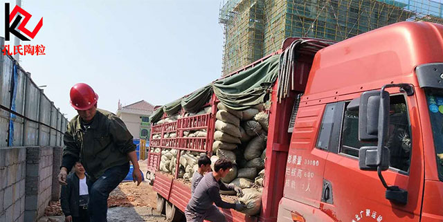 浙江嘉興優頌花園項目車庫頂板回填陶粒